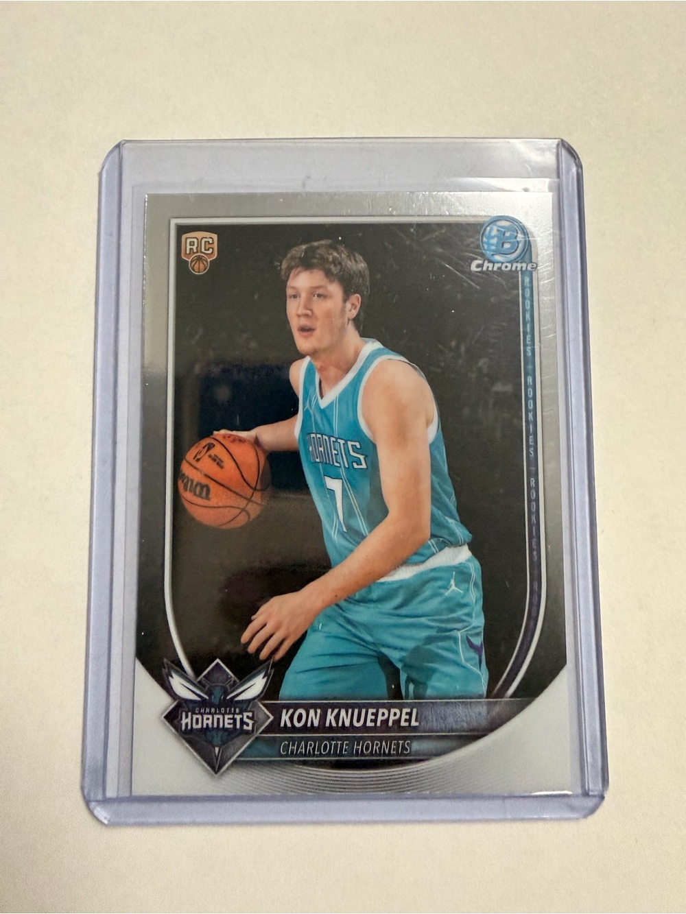 Topps Chrome Charlotte Hornets Basketball Card - Teal White Black